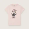 «Journey»-Hemd für Mädchen aus rosa Baumwolljersey mit digitalem Maskottchen-Print