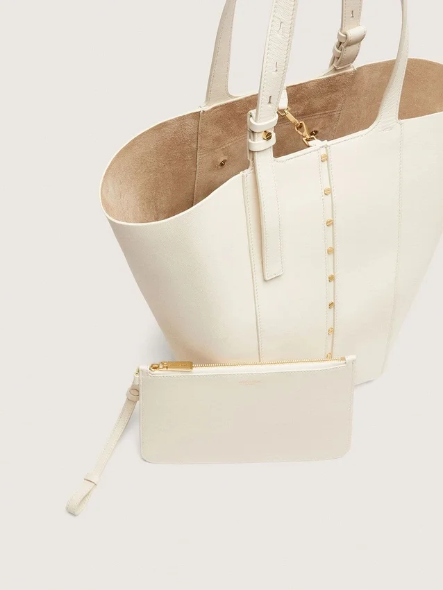 24/7-Tasche North South aus butterfarbenem Leder mit verstellbaren Griffen