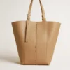 24/7-Tasche North South aus cappuccinofarbenem Leder mit verstellbaren Trägern