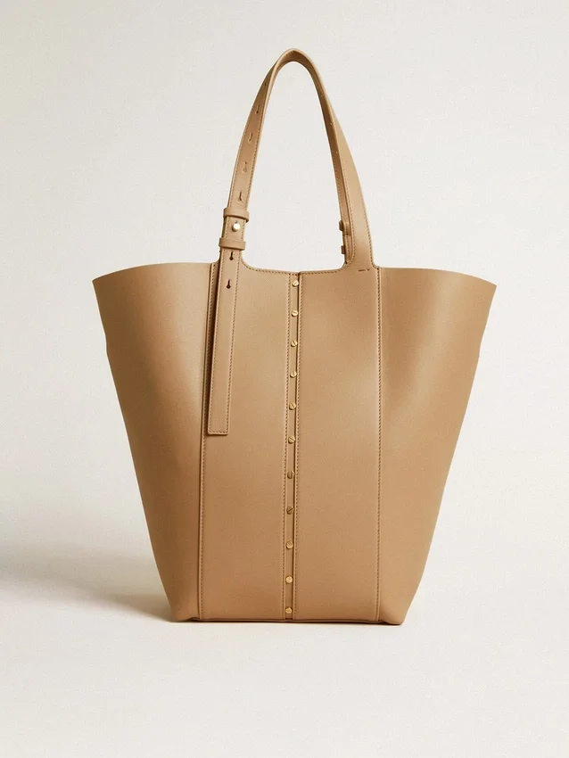 24/7-Tasche North South aus cappuccinofarbenem Leder mit verstellbaren Trägern