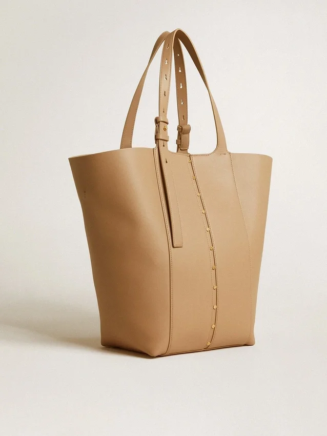 24/7-Tasche North South aus cappuccinofarbenem Leder mit verstellbaren Trägern