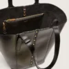24/7-Tasche «North South» aus schwarzem, auf Alt getrimmtem Leder mit verstellbaren Griffen
