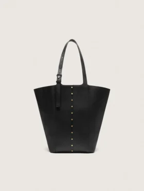 24/7-Tasche «North South» aus schwarzem Leder mit verstellbaren Trägern