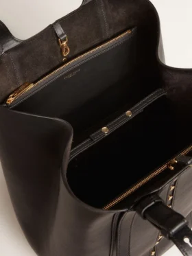 24/7-Tasche «North South» aus schwarzem Leder mit verstellbaren Trägern