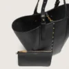 24/7-Tasche «North South» aus schwarzem Leder mit verstellbaren Trägern
