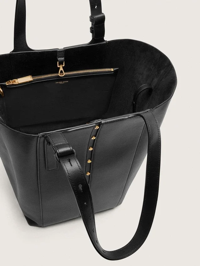 24/7-Tasche «North South» aus schwarzem Leder mit verstellbaren Trägern