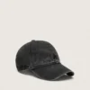 Anthrazitfarbene Baseballkappe mit Ton-in-Ton gesticktem Stern