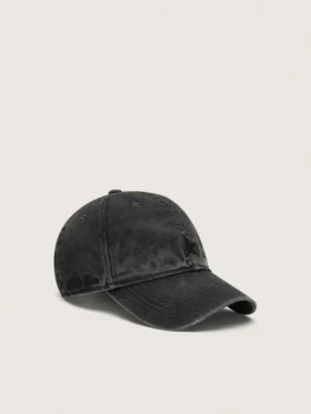 Anthrazitfarbene Baseballkappe mit Ton-in-Ton gesticktem Stern