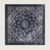 Anthrazitgrauer Schal mit Paisley-Print