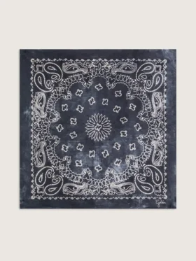 Anthrazitgrauer Schal mit Paisley-Print