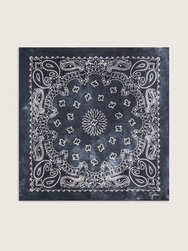 Anthrazitgrauer Schal mit Paisley-Print
