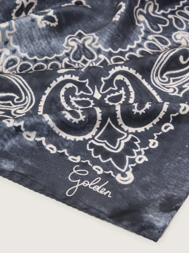 Anthrazitgrauer Schal mit Paisley-Print