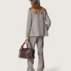 Anthrazitgrauer Schal mit Paisley-Print
