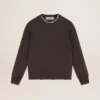 Anthrazitgraues Damen-Sweatshirt mit Kristallen