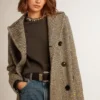 Anthrazitgraues Damen-Sweatshirt mit Kristallen