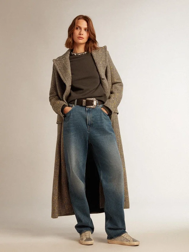 Anthrazitgraues Damen-Sweatshirt mit Kristallen