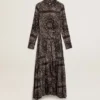 Anthrazitgraues Hemdkleid mit Paisley-Print