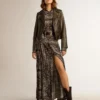 Anthrazitgraues Hemdkleid mit Paisley-Print