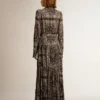 Anthrazitgraues Hemdkleid mit Paisley-Print