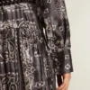 Anthrazitgraues Hemdkleid mit Paisley-Print