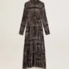 Anthrazitgraues Hemdkleid mit Paisley-Print