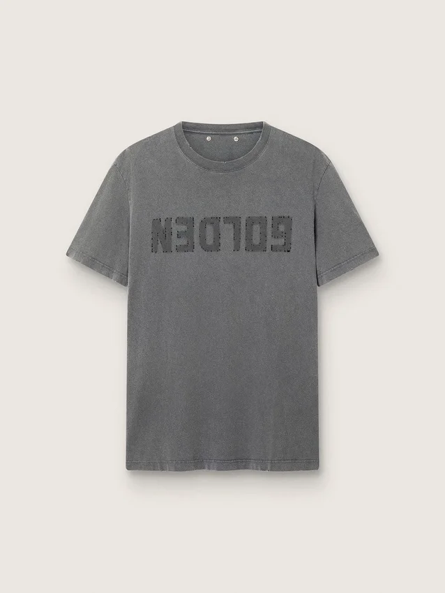 Anthrazitgraues Herren-Hemd mit Distressed-Optik