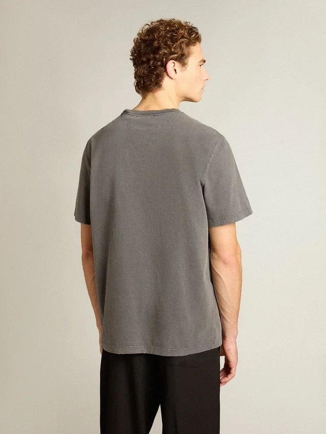 Anthrazitgraues Herren-Hemd mit Distressed-Optik