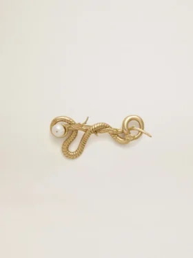 Antikgoldfarbene Brosche in Schlangenform