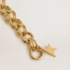 Antikgoldfarbenes, gewebtes Kettenarmband mit sternförmigem Verschluss