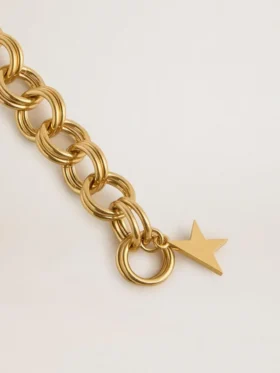 Antikgoldfarbenes, gewebtes Kettenarmband mit sternförmigem Verschluss