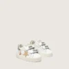 Baby-School aus Nappa mit beigem Wildlederstern und Maskottchen-Print