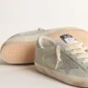 Babyblauer Super-Star für Damen aus Nappa mit grauem Lederstern und Fersenlasche