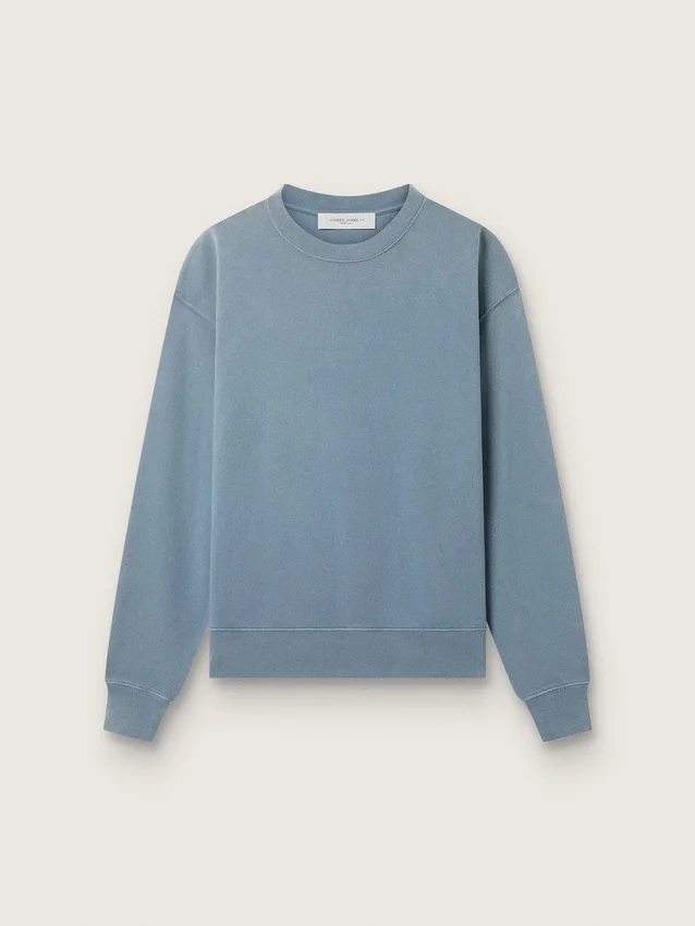 Babyblaues Sweatshirt mit umgekehrtem Logo auf dem Rücken – Jersey Capsule