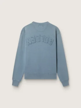 Babyblaues Sweatshirt mit umgekehrtem Logo auf dem Rücken – Jersey Capsule