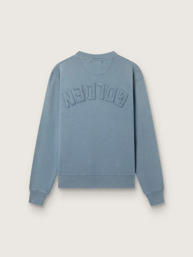 Babyblaues Sweatshirt mit umgekehrtem Logo auf dem Rücken – Jersey Capsule