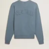 Babyblaues Sweatshirt mit umgekehrtem Logo auf dem Rücken – Jersey Capsule