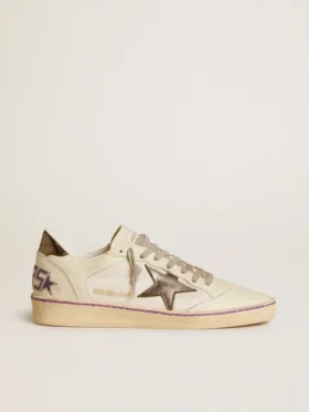 Ball Star aus Mesh und Leder mit Stern aus Metallic-Leder und Fersenlasche