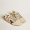 Ball Star aus Mesh und Leder mit Stern aus Metallic-Leder und Fersenlasche