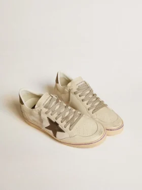 Ball Star aus Mesh und Leder mit Stern aus Metallic-Leder und Fersenlasche