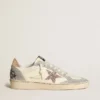 Ball Star aus Nappa mit Glitzerstern und metallischer Fersenlasche