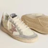 Ball Star aus Nappa mit Glitzerstern und metallischer Fersenlasche