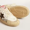 Ball Star aus Nappa mit Stern und Fersenlasche aus Ponyfell mit Leopardenmuster