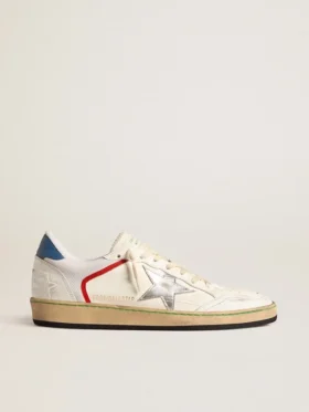 Ball Star aus Nappa und Mesh mit silbernem Metallic-Lederstern