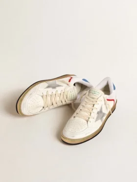 Ball Star aus Nappa und Mesh mit silbernem Metallic-Lederstern