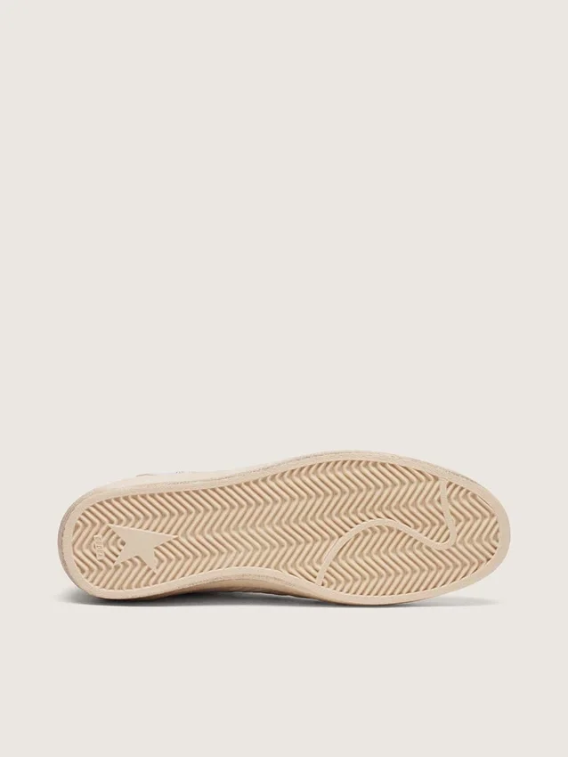 Ball Star aus Nylon und weissem Mesh mit rotem Nylonstern und weisser Fersenlasche aus Leder