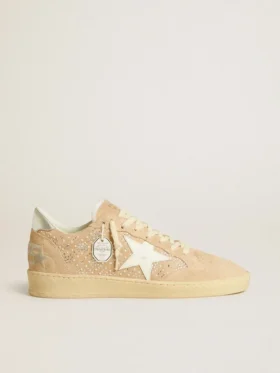 Ball Star aus Wildleder und Swarovski-Kristallen mit Lederstern und metallischer Fersenlasche