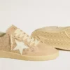 Ball Star aus Wildleder und Swarovski-Kristallen mit Lederstern und metallischer Fersenlasche