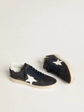 Ball Star für Damen aus dunkelblauem Wildleder mit Lederstern und Fersenlasche