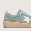 Ball Star für Damen aus hellblauem Wildleder mit weissem Stern