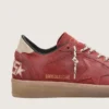 Ball Star für Damen aus rostrotem Wildleder mit Ton-in-Ton-Stern